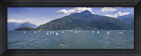Framed Sailboats in the lake, Lake Como, Como, Lombardy, Italy Print