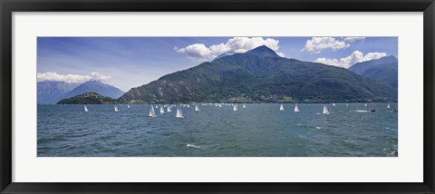 Framed Sailboats in the lake, Lake Como, Como, Lombardy, Italy Print