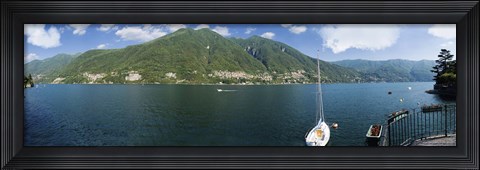 Framed Sailboat in a lake, Lake Como, Como, Lombardy, Italy Print