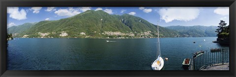 Framed Sailboat in a lake, Lake Como, Como, Lombardy, Italy Print