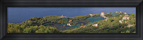 Framed Aerial view of a town, Villa Angelina, Massa Lubrense, Campania, Italy Print