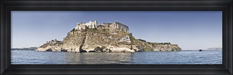 Framed Castle on an island, Castello Aragonese, Ischia Island, Procida, Campania, Italy Print