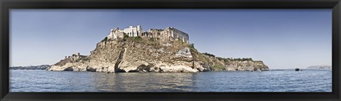 Framed Castle on an island, Castello Aragonese, Ischia Island, Procida, Campania, Italy Print