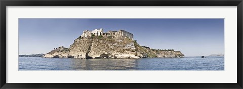 Framed Castle on an island, Castello Aragonese, Ischia Island, Procida, Campania, Italy Print