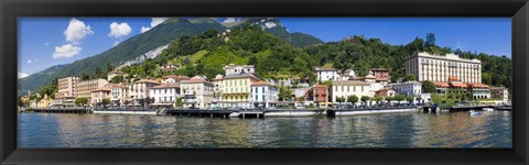 Framed Town at the waterfront, Tremezzo, Lake Como, Como, Lombardy, Italy Print
