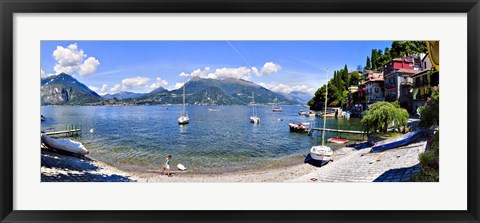 Framed Boats on Lake Como Print