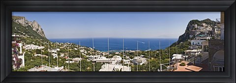 Framed Town at the waterfront, Marina Grande, Capri, Campania, Italy Print