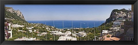 Framed Town at the waterfront, Marina Grande, Capri, Campania, Italy Print