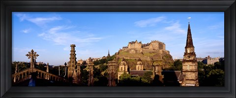 Framed Castle viewed from St. John&#39;s Church, Edinburgh Castle, Edinburgh, Scotland Print