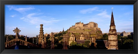 Framed Castle viewed from St. John&#39;s Church, Edinburgh Castle, Edinburgh, Scotland Print