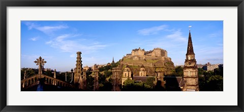 Framed Castle viewed from St. John&#39;s Church, Edinburgh Castle, Edinburgh, Scotland Print