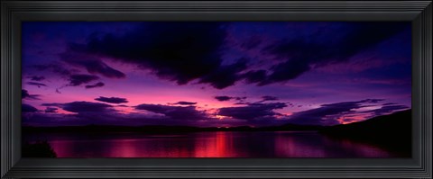Framed Sunset over an island viewed from Applecross Peninsula, Isle of Skye, Inner Hebrides, Hebrides, Scotland Print