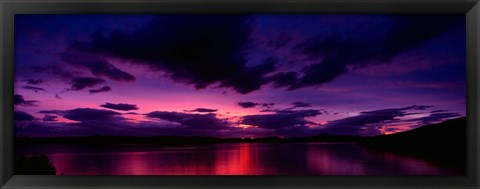 Framed Sunset over an island viewed from Applecross Peninsula, Isle of Skye, Inner Hebrides, Hebrides, Scotland Print