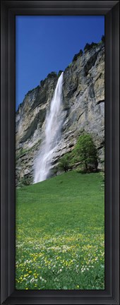 Framed Murrenbach Falls, Lauterbrunnen Valley, Berne Canton, Switzerland Print