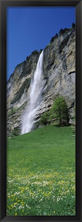 Framed Murrenbach Falls, Lauterbrunnen Valley, Berne Canton, Switzerland Print