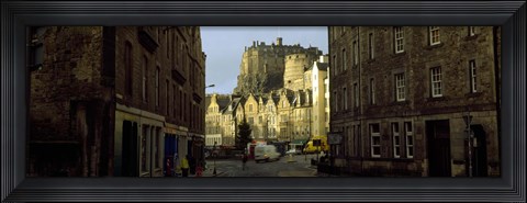 Framed Edinburgh Castle and street view, Edinburgh, Scotland Print