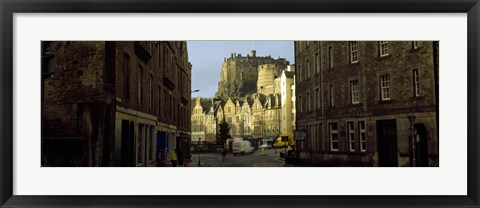 Framed Edinburgh Castle and street view, Edinburgh, Scotland Print