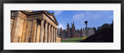 Framed Art museum with Free Church Of Scotland in the background, National Gallery Of Scotland, The Mound, Edinburgh, Scotland Print