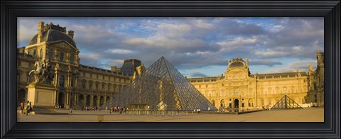 Framed Pyramid structure, Louvre Museum, Paris, France Print