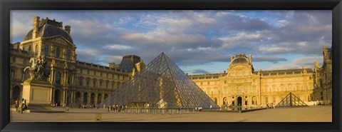 Framed Pyramid structure, Louvre Museum, Paris, France Print