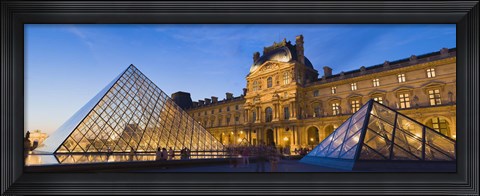 Framed Pyramids in front of a museum, Louvre Pyramid, Musee Du Louvre, Paris, Ile-de-France, France Print