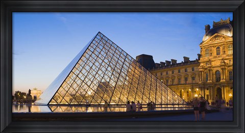 Framed Pyramid in front of the Louvre Museum, Paris, France Print