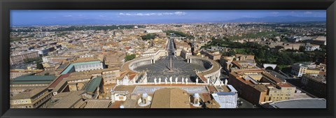 Framed Overview of the historic centre of Rome and St. Peter&#39;s Square, Vatican City, Rome, Lazio, Italy Print