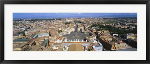 Framed Overview of the historic centre of Rome and St. Peter&#39;s Square, Vatican City, Rome, Lazio, Italy Print