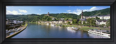 Framed Town at the riverside, Mosel River, Cochem, Rhineland-Palatinate, Germany Print