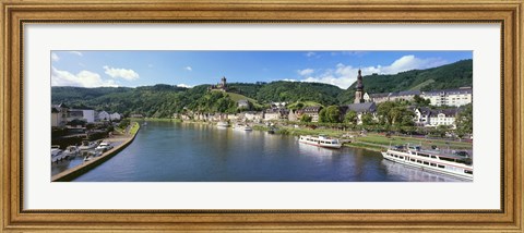 Framed Town at the riverside, Mosel River, Cochem, Rhineland-Palatinate, Germany Print