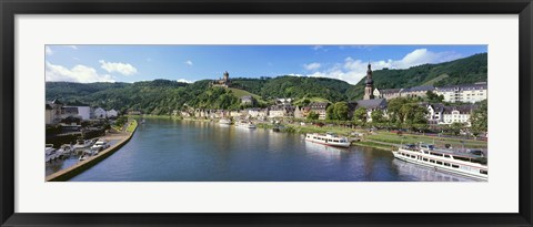 Framed Town at the riverside, Mosel River, Cochem, Rhineland-Palatinate, Germany Print