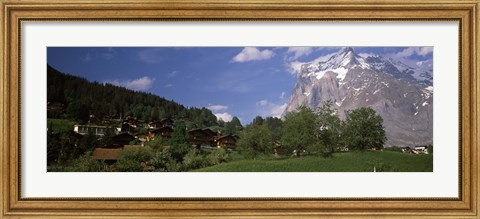 Framed Mt Wetterhorn, Grindelwald, Bernese Oberland, Berne Canton, Switzerland Print
