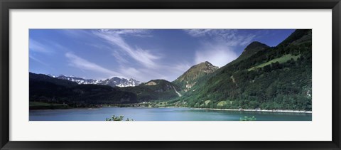 Framed Mountains at the lakeside, Lungerersee, Lungern, Obwalden Canton, Switzerland Print