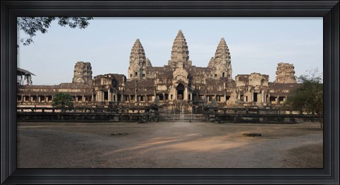 Framed Facade of a temple, Angkor Wat, Angkor, Siem Reap, Cambodia Print