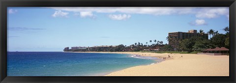 Framed Condominium on the beach, Maui, Hawaii, USA Print