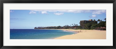 Framed Condominium on the beach, Maui, Hawaii, USA Print