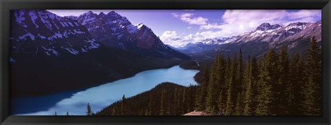 Framed Mountain range at the lakeside, Banff National Park, Alberta, Canada Print