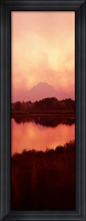 Framed Reflection of a mountain in a river, Oxbow Bend, Snake River, Grand Teton National Park, Teton County, Wyoming, USA Print