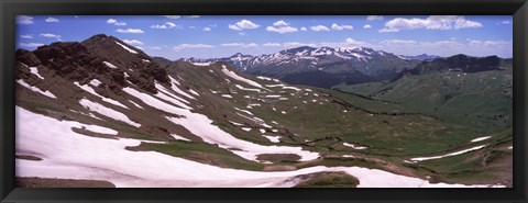 Framed Mountains covered with snow, West Maroon Pass, Crested Butte, Gunnison County, Colorado, USA Print