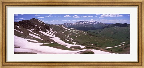 Framed Mountains covered with snow, West Maroon Pass, Crested Butte, Gunnison County, Colorado, USA Print