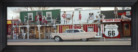 Framed Car on the road, Route 66, Arizona, USA Print