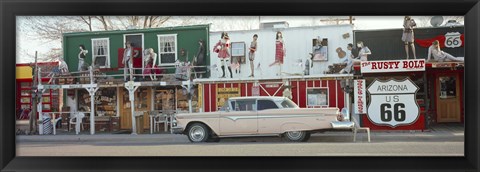 Framed Car on the road, Route 66, Arizona, USA Print