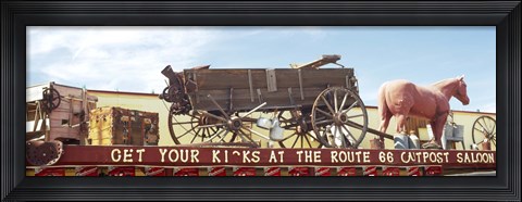 Framed Low angle view of a horse cart statue, Route 66, Arizona, USA Print