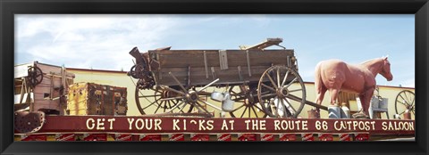 Framed Low angle view of a horse cart statue, Route 66, Arizona, USA Print
