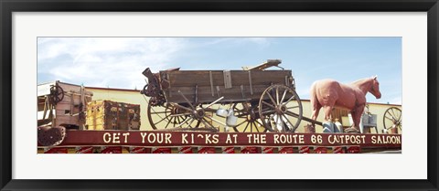 Framed Low angle view of a horse cart statue, Route 66, Arizona, USA Print