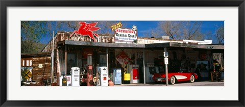 Framed Store with a gas station on the roadside, Route 66, Hackberry, Arizona Print