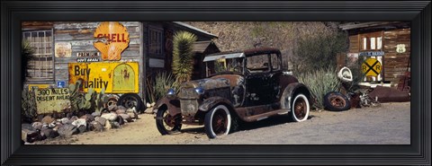 Framed Abandoned vintage car at the roadside, Route 66, Arizona Print