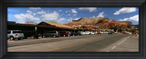 Framed Cars parked at the roadside, Sedona, Coconino County, Arizona, USA Print