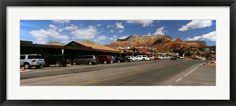 Framed Cars parked at the roadside, Sedona, Coconino County, Arizona, USA Print