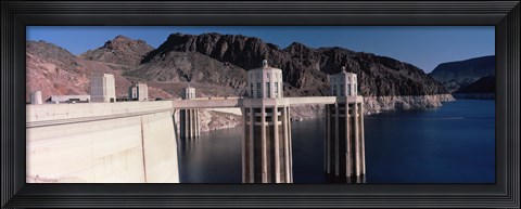 Framed Dam on the river, Hoover Dam, Colorado River, Arizona, USA Print